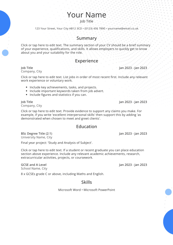 Creative CV template.